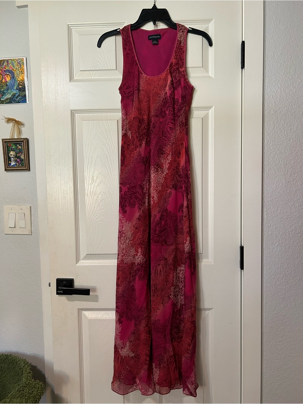 Boho Hot Pink Silk Lined Dress